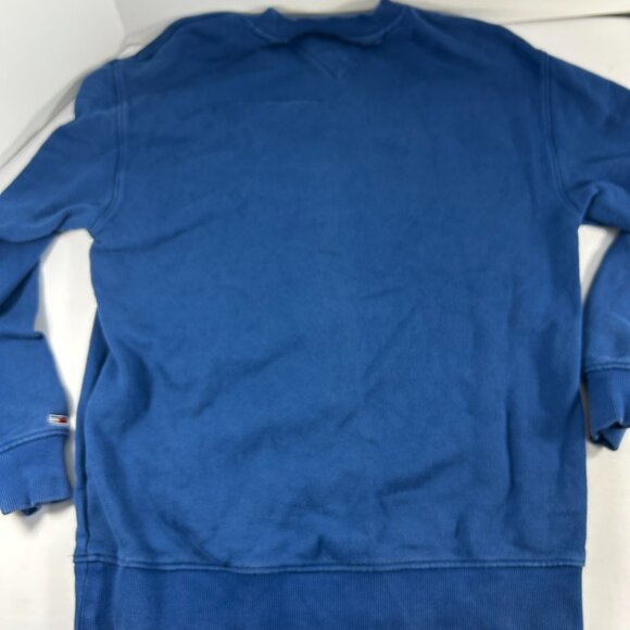 Tommy Hilfiger Jeans Sweatshirt Mens Size Small Rainbow Spell Out Blue Pullover - Picture 4 of 8
